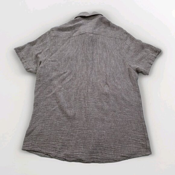 Tenth + Ocean Linen Blend Shirt Mens M Heathered Beige SS Lightweight Breathable - Picture 12 of 12